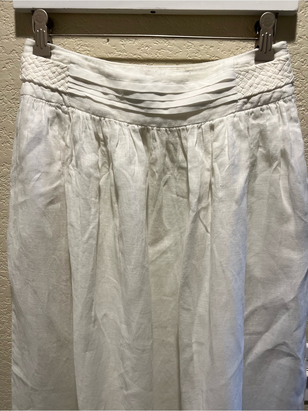 MAX&Co MaxMara White Linen Midi Skirt with Pockets Italian Summer Style Size S - Picture 5 of 10